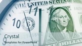  Presentation with time money - PPT layouts consisting of clock and banknote time is background and a sky blue colored foreground