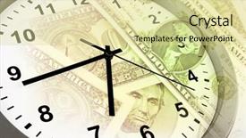  Presentation with time money - Slides enhanced with clock and banknotes time is money concept background and a blonde colored foreground