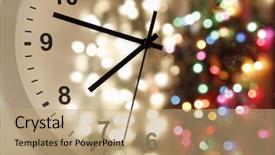  Presentation with christmas lights - Audience pleasing PPT layouts consisting of clock and bright lights christmas backdrop and a coral colored foreground
