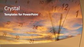  Presentation with clock - Presentation design featuring clock-and-calendar-in-bright background and a tawny brown colored foreground