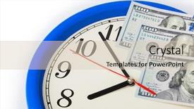  Presentation with clock - PPT theme with clock and money - business concept background and a lemonade colored foreground