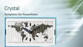  Presentation with vintage clock - Presentation enhanced with clock and time zones background and a sky blue colored foreground