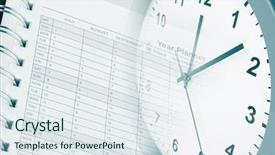  Presentation with planner - Theme featuring clock and year planner diary background and a  colored foreground
