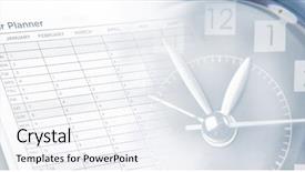  Presentation with planner - Colorful presentation theme enhanced with clock and year planner page backdrop and a white colored foreground