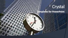  Presentation with london - Cool new presentation theme with clock at canary wharf backdrop and a ocean colored foreground