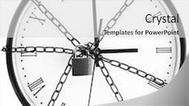  Presentation with bound - PPT layouts having clock bound with chain and padlock background and a light gray colored foreground