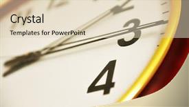  Presentation with clock face - PPT layouts having clock closeup background and a lemonade colored foreground