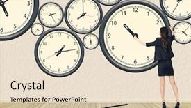  Presentation with rebuild - Presentation theme with clock concept of time background and a lemonade colored foreground