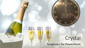  Presentation with counting - Beautiful PPT theme featuring clock counting down to midnight backdrop and a  colored foreground