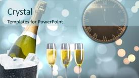  Presentation with counting - Amazing PPT theme having clock counting down to midnight backdrop and a  colored foreground