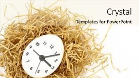  Presentation with egg - Beautiful presentation design featuring clock dial on white egg backdrop and a blonde colored foreground