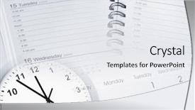  Presentation with diary - Slides enhanced with clock diary and calendar page background and a  colored foreground