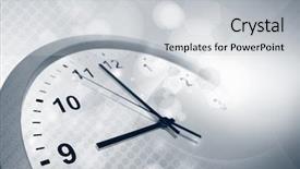  Presentation with clock face - Beautiful presentation theme featuring clock face and abstract background backdrop and a light gray colored foreground