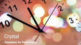  Presentation with clock face - Presentation theme having clock face and abstract background background and a coral colored foreground