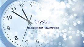  Presentation with christmas new year frame banner - PPT theme with clock face and abstract background background and a sky blue colored foreground