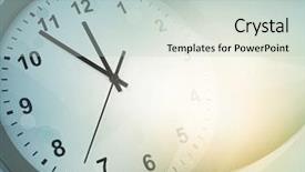  Presentation with clock face - Presentation theme with clock face and abstract background background and a soft green colored foreground