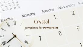  Presentation with clock face - Presentation design enhanced with clock face and calendar composite background and a sky blue colored foreground