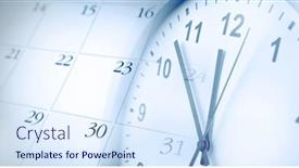  Presentation with composite - Cool new presentation theme with clock-face-and-calendar-composite backdrop and a sky blue colored foreground