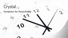  Presentation with clock face - Presentation theme having clock face and calendar composite background and a white colored foreground