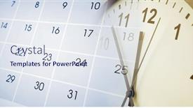  Presentation with clock face - Slide deck consisting of clock-face-and-calendar-composite background and a sky blue colored foreground