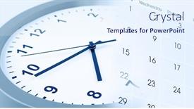  Presentation with clock face - Audience pleasing presentation theme consisting of clock-face-and-calendar-composite backdrop and a sky blue colored foreground