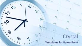  Presentation with clock face - Slide set with clock-face-and-calendar-composite background and a sky blue colored foreground