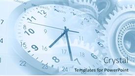  Presentation with clock face - Slide set consisting of clock-face-and-calendar-composite background and a sky blue colored foreground