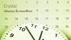  Presentation with clock face - Cool new presentation design with clock-face-and-calendar-composite backdrop and a soft green colored foreground