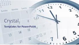  Presentation with clock face - PPT theme enhanced with clock-face-and-calendar-composite background and a sky blue colored foreground