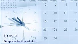  Presentation with clock face - Presentation theme with clock-face-and-calendar-composite background and a sky blue colored foreground