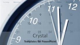  Presentation with clock face - PPT theme with clock-face-and-calendar-composite background and a light blue colored foreground