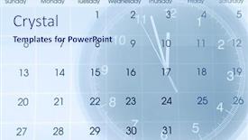  Presentation with clock face - PPT theme consisting of clock-face-and-calendar-composite background and a sky blue colored foreground