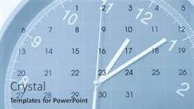  Presentation with clock face - PPT theme with clock-face-and-calendar-composite background and a light blue colored foreground