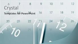  Presentation with clock face - Slide deck featuring clock-face-and-calendar-composite background and a sky blue colored foreground