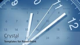  Presentation with clock face - PPT theme with clock-face-and-calendar-composite background and a light blue colored foreground