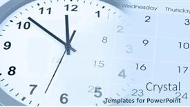  Presentation with clock face - PPT layouts with clock-face-and-calendar-composite and a sky blue colored foreground