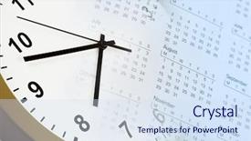  Presentation with clock face - Cool new PPT layouts with clock face and calendar composite backdrop and a sky blue colored foreground