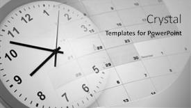  Presentation with clock face - Audience pleasing PPT theme consisting of clock-face-and-calendar-composite backdrop and a light gray colored foreground
