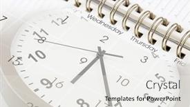  Presentation with clock face - Slide set with clock-face-and-calendar-diary background and a sky blue colored foreground