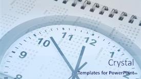  Presentation with clock face - PPT theme having clock-face-and-calendar-diary background and a sky blue colored foreground