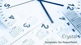  Presentation with clock face - Slide deck having clock-face-and-calendar-diary background and a sky blue colored foreground