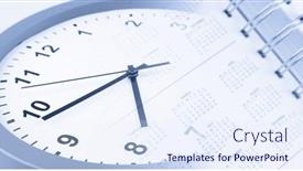  Presentation with clock face - PPT theme with clock-face-and-calendar-diary and a sky blue colored foreground