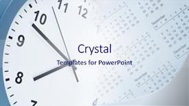  Presentation with clock face - Slide deck featuring clock face and calendar page background and a  colored foreground