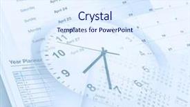  Presentation with clock face - Cool new PPT theme with clock face and calendar pages backdrop and a sky blue colored foreground