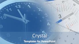  Presentation with clock face - PPT theme featuring clock-face-and-calendars-composite background and a teal colored foreground