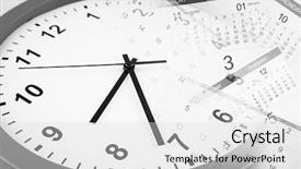  Presentation with clock face - Presentation having clock face and calendars composite background and a light gray colored foreground