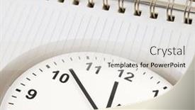  Presentation with diary - Presentation theme featuring clock-face-and-diary-composite background and a lemonade colored foreground