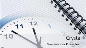  Presentation with clock face - PPT theme enhanced with clock face and diary page background and a sky blue colored foreground