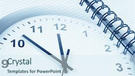  Presentation with diary - Slide set featuring clock face and diary page background and a sky blue colored foreground