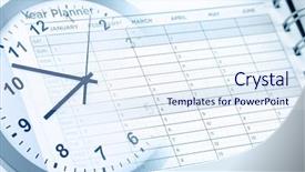  Presentation with clock face - Presentation theme consisting of clock face and year planner background and a  colored foreground